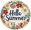 Retro Wild Flowers Butterfly Tin Sign 20x20cm, Rustic Aluminum Wall Art