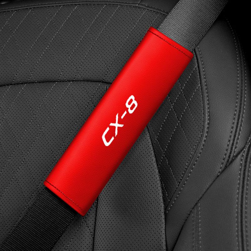 Car Styling Seat Belt Cover Leather Seatbelt Shoulder Strap Protector Pads For Mazda CX3 CX7 CX4 CX8 CX30 car Accessories