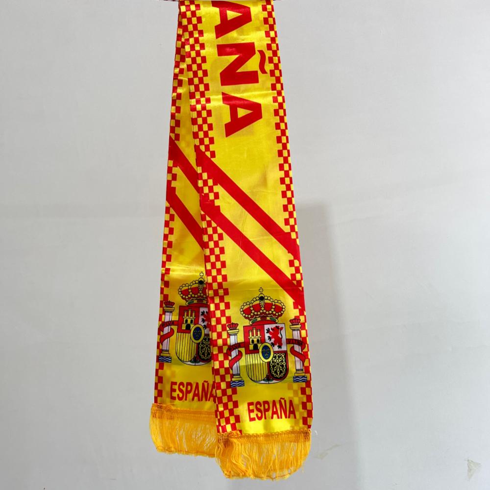 2026 USA Mexico Netherlands Scarf Flag  14x135cm Double-sided Printed Satin Iraq  Haiti France Scarf Flag