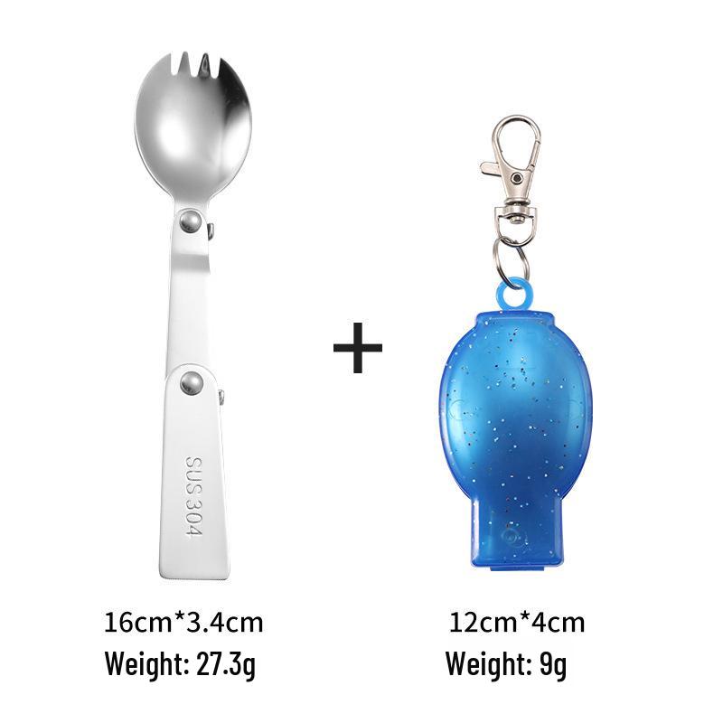 304 Edelstahl Klapplöffelgabel mit Reisebox - Tragbares Outdoor-Picknick-Besteckset.