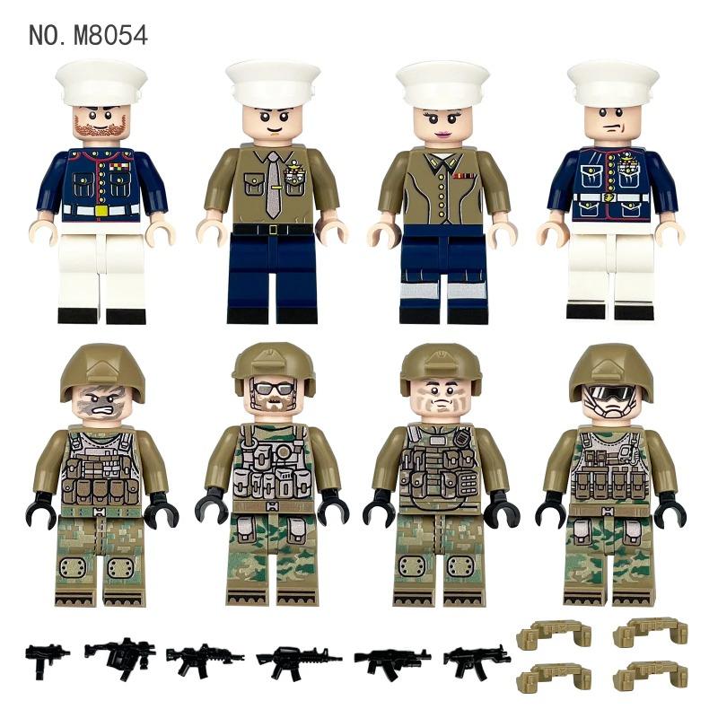 Korpus Piechoty Morskiej Meigao M8054 Klocki Minifigurka Policjanta Broń Sprzęt Transgraniczny Hurtowa Sprzedaż Klocków Zabawki dla Dzieci