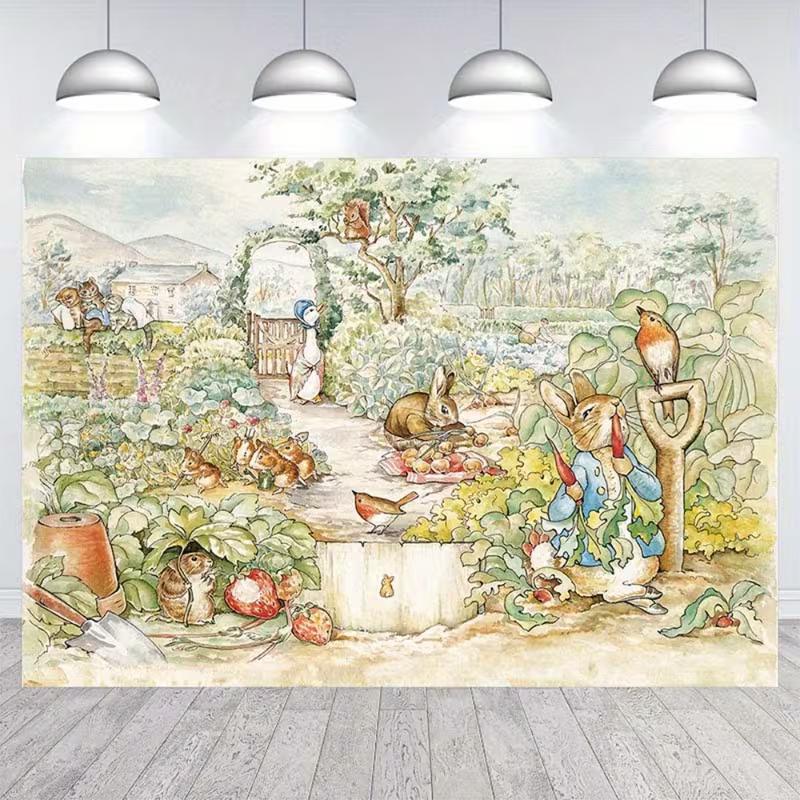 2D Storybook Garden Background for Nursery and Children s Parties 47.2x31.5inch/120*80cm