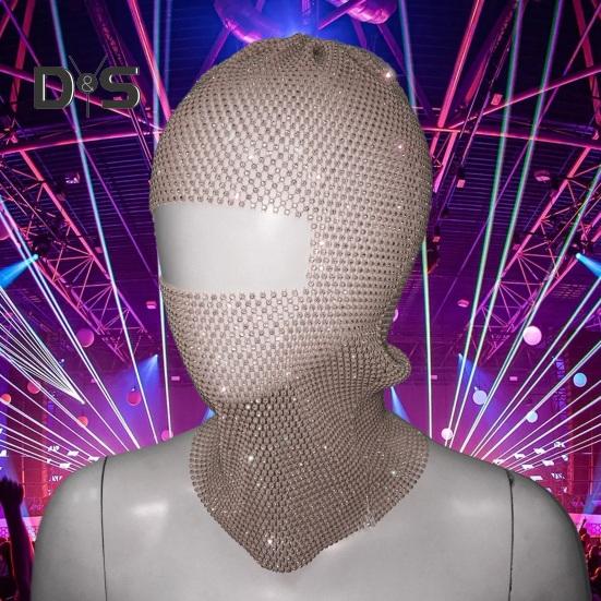 Nakrycie głowy z dekoracją z cyrkonii, ażurowa siateczka, ochrona przed słońcem, odsłaniające oczy, występy, festiwale, opaska na głowę