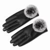 Thermal Winter Warm Gloves Rabbit Fur Trim Cuff Outdoor Cycling Gloves  Outdoor Cycling