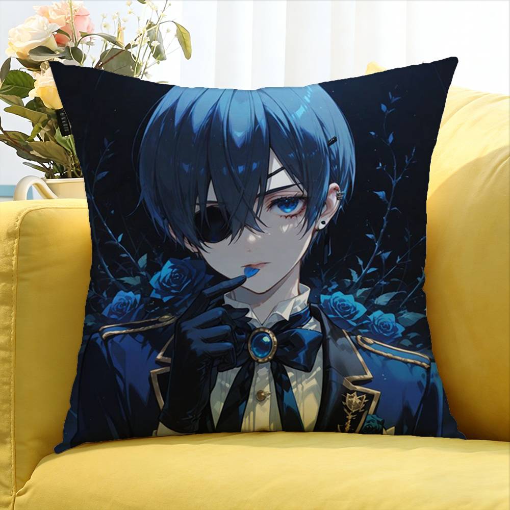Ciel Phantomhive Anime Various Sizes Square Pillow Case For Car Home Bedchamber Decor