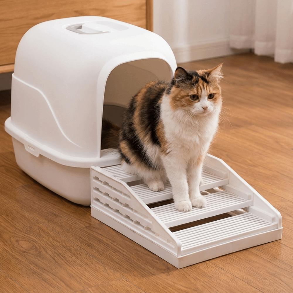 Waterproof Cat Litter Stair Non Slip Cat Litter Box Ramp Cat Litter Box Footrest Pet Toilet