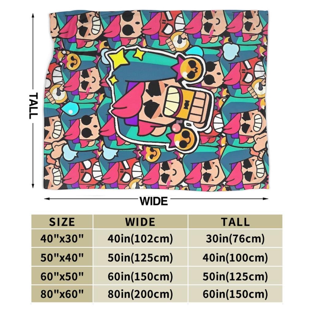 Emz Spike Squeak-Brawlld Blankets Cartoon Game Flannel Funny Warm Throw Blanket for Home Summer