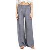Linen Casual Wide Leg Pants For Women Elastic Waist Versatile Business Casual Work Palazzo Trousers With Pockets