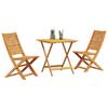 3-piece Folding Bistro Set In Solid Acacia Wood 3375696