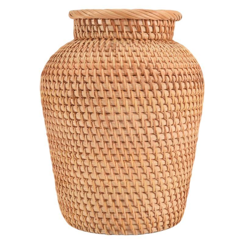 Easy Use Rattan Woven Vase Art Vase Fashion Tabletop Decoration Plants Flower Pot Faddish Flower Pot For Home Decor