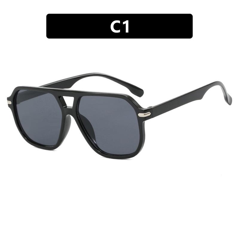 2024 Double Beam Square Sunglasses: Simple European & American Fashion, Trendy for Women