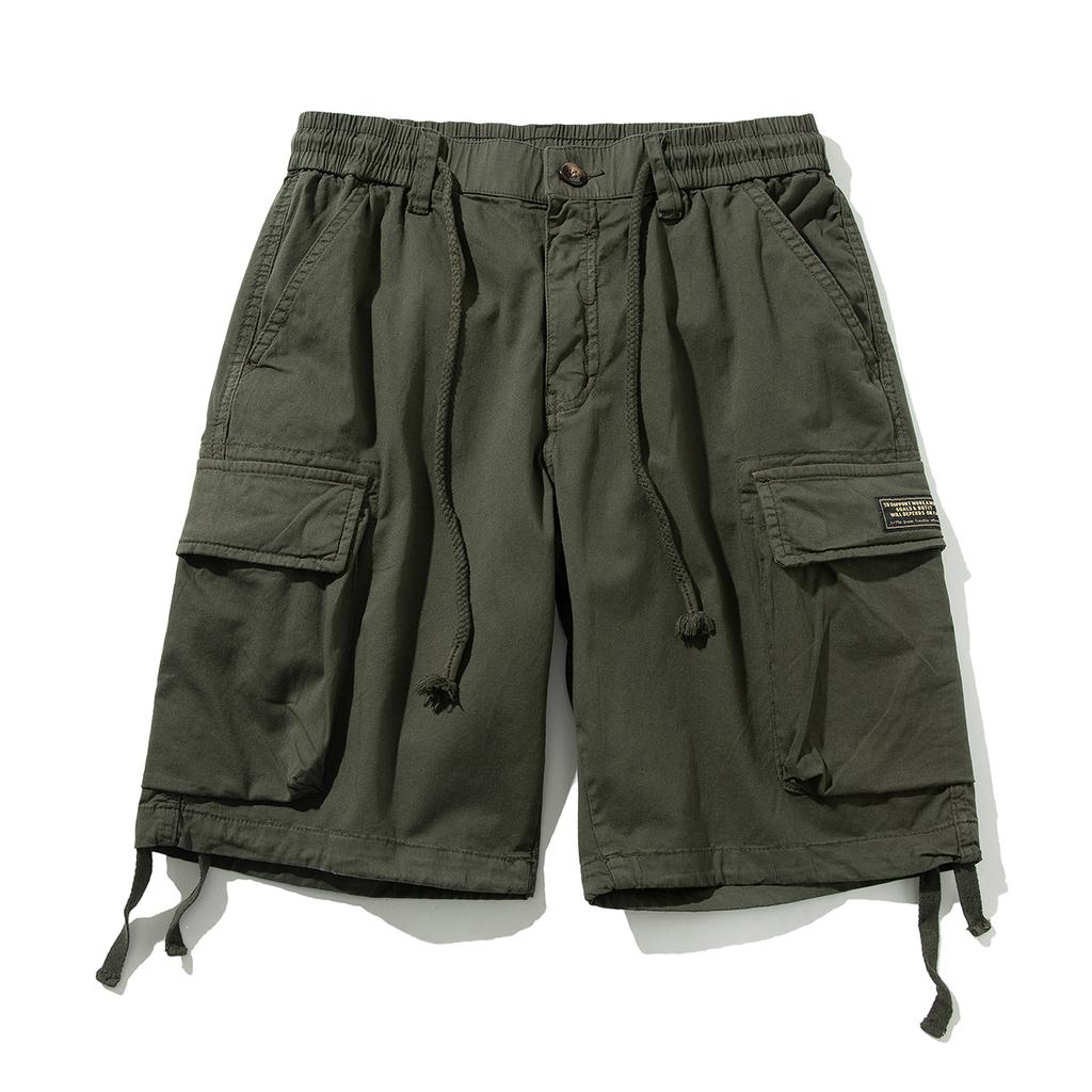 Pantaloncini da Lavoro Uomo Estivi Casual Pantaloni a Cinque Quarti Cotone Puro Larghi Multitasche Pantaloni Versatili
