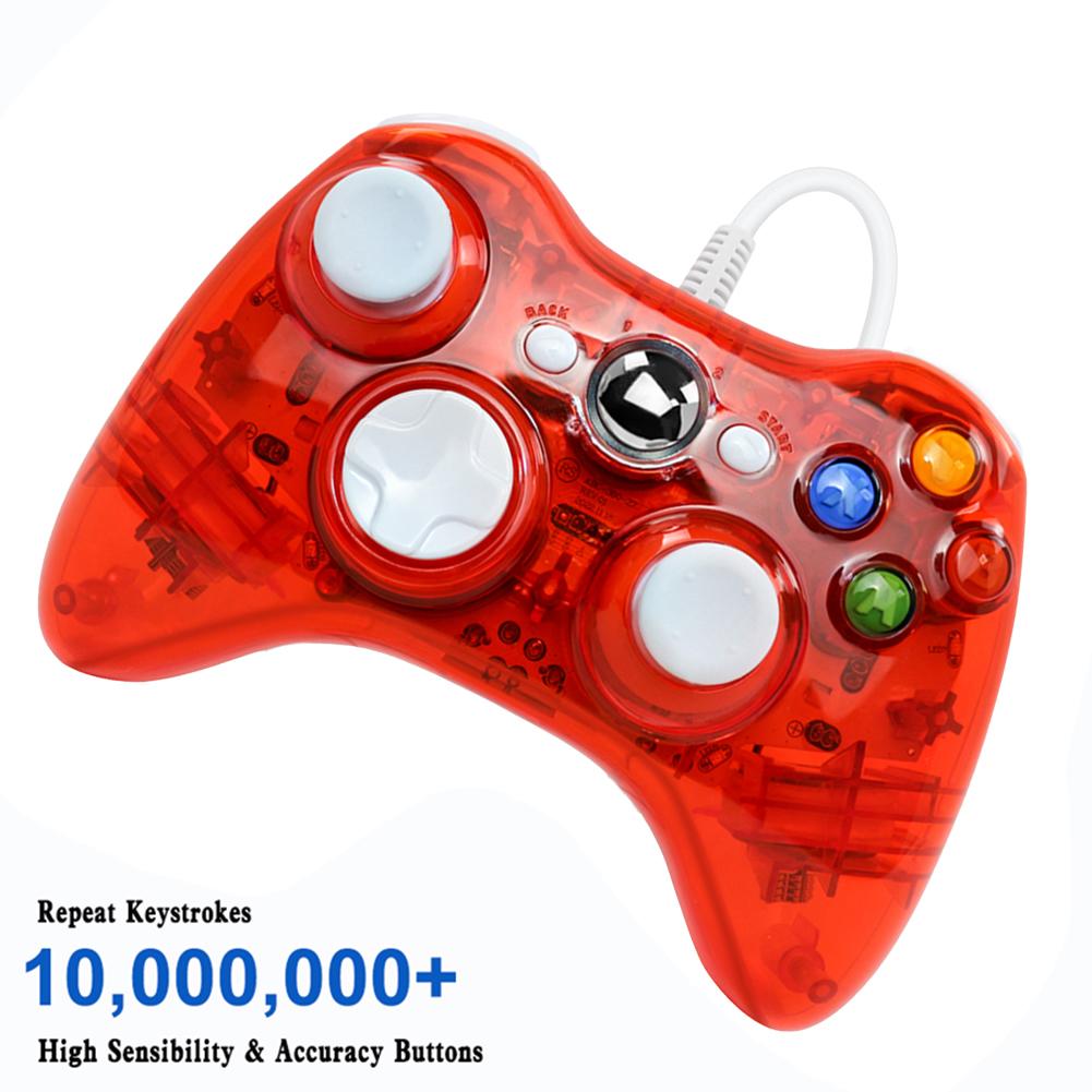 USB Wired Game Gamepad Double Shock Game Joystick Gamepad High Sensitivity Button High-Precision Joystick for Xbox 360/PC