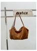 2026 Luxury Retro Suede Leather Tote Bag: High-End Frosted Cowhide Women's Shoulder Bag