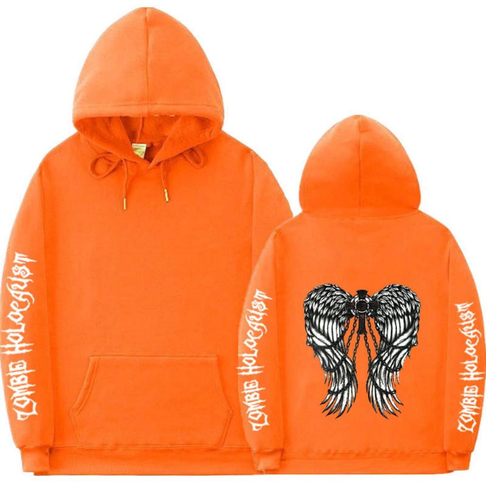 European and American Dark Style Hoodie with Ribbed Bottom for Men's and Women's Casual Sports Hoodie, Gothic Couple Harajuku Hoodie