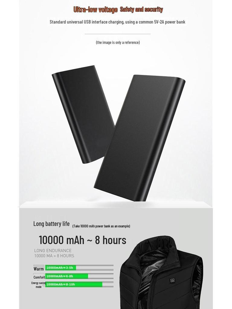 Men's Smart USB Heated Vest - Multi-Zone, Safe Electric Heating, Stand-Up Collar, Constant Temperature