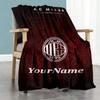 Ac Milan Customize Text Blanket Throw Customizable Blanket Soft Warm Cozy Versatile for Chair Seaside Nap Livingroom for All Occasions