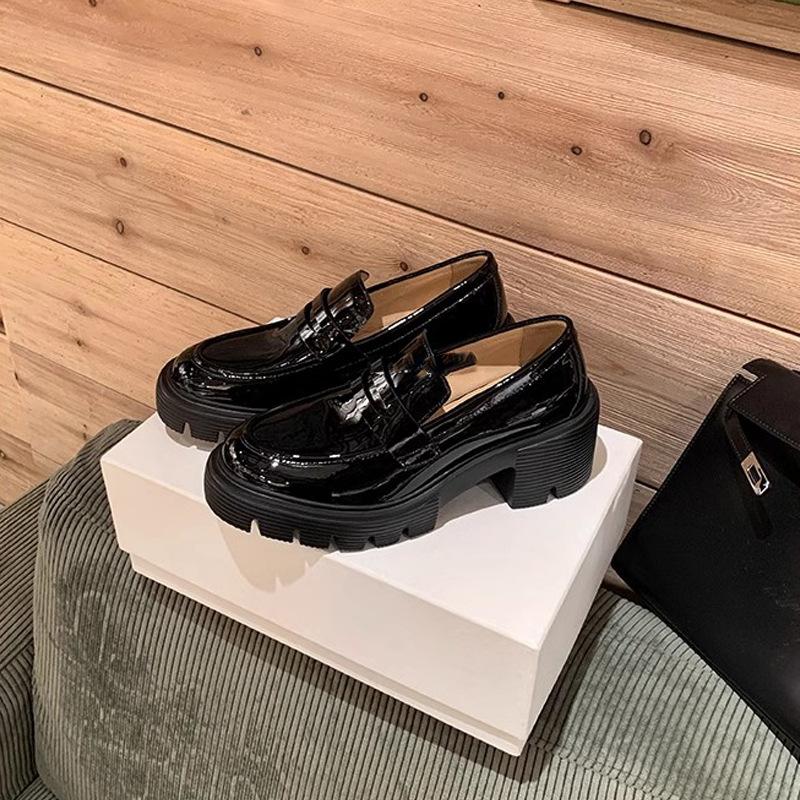 

Новые осенне-зимние модели Su Yinyin увеличивают рост на 7 см~ SW кожаные лоферы на толстой платформе с толстым каблуком женские маленькие кожаные туфли 40