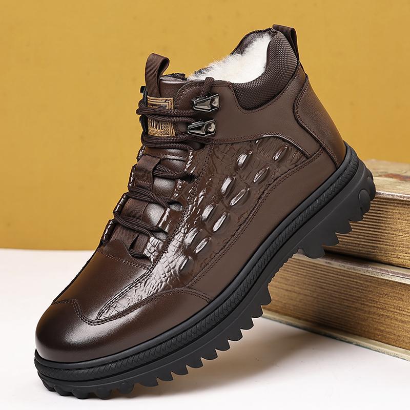 

Retro Style Mens Ankle Boots Fashi High Top Lzce Up Casual Men Motorcycle Boots Round Toe Comfort Sneakers Leather Men Shoes 38 коричневый