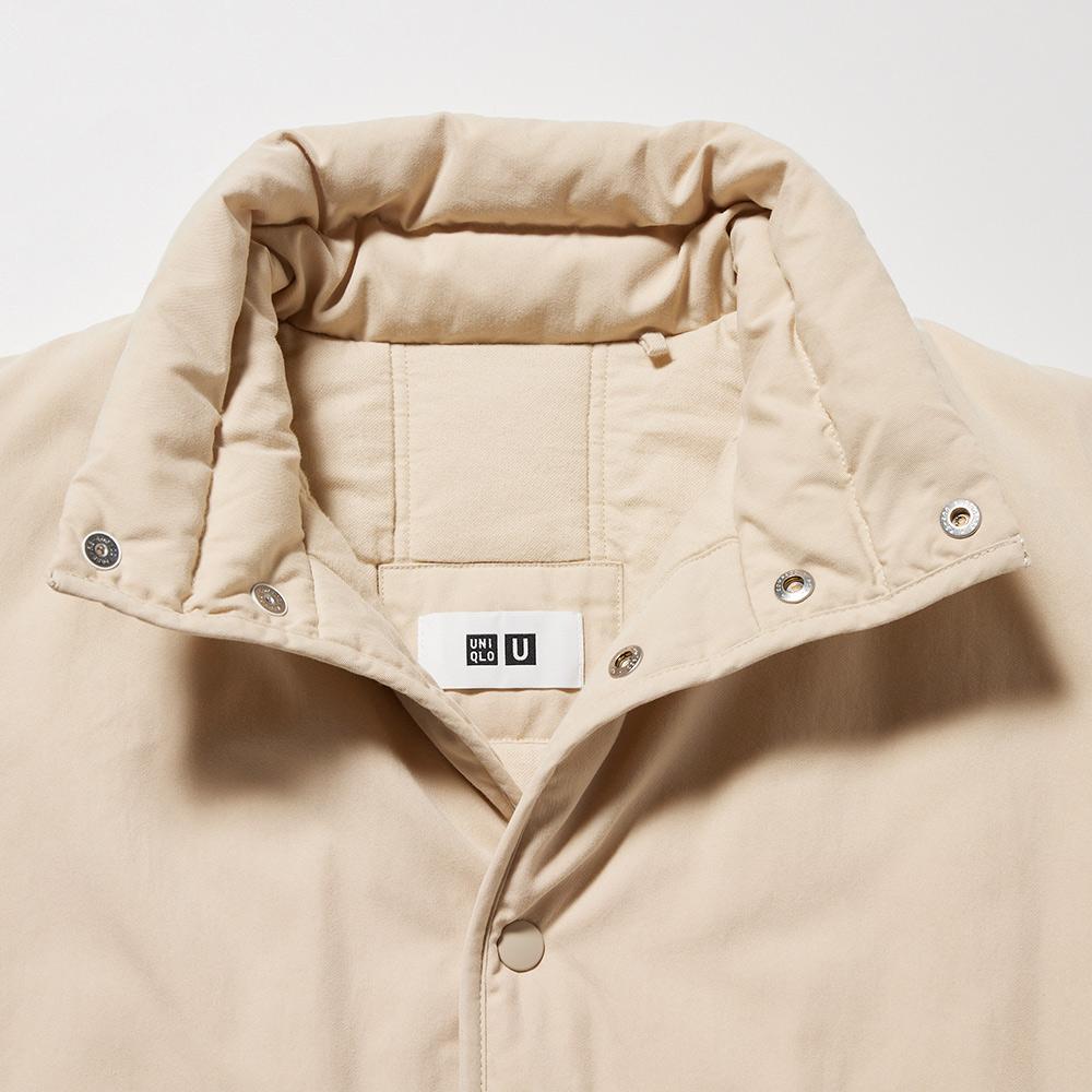 UNIQLO Solid Color Stand Collar Single Breasted Jacket Women jackets Beige 452224-30