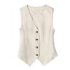 Fashion Summer Sleeveless Women Vest Thin Slim Fit V-neck Short Suit Tank Tops Loose Office Solid Color Irregular Shirts Elegant Waistcoat Short Coats