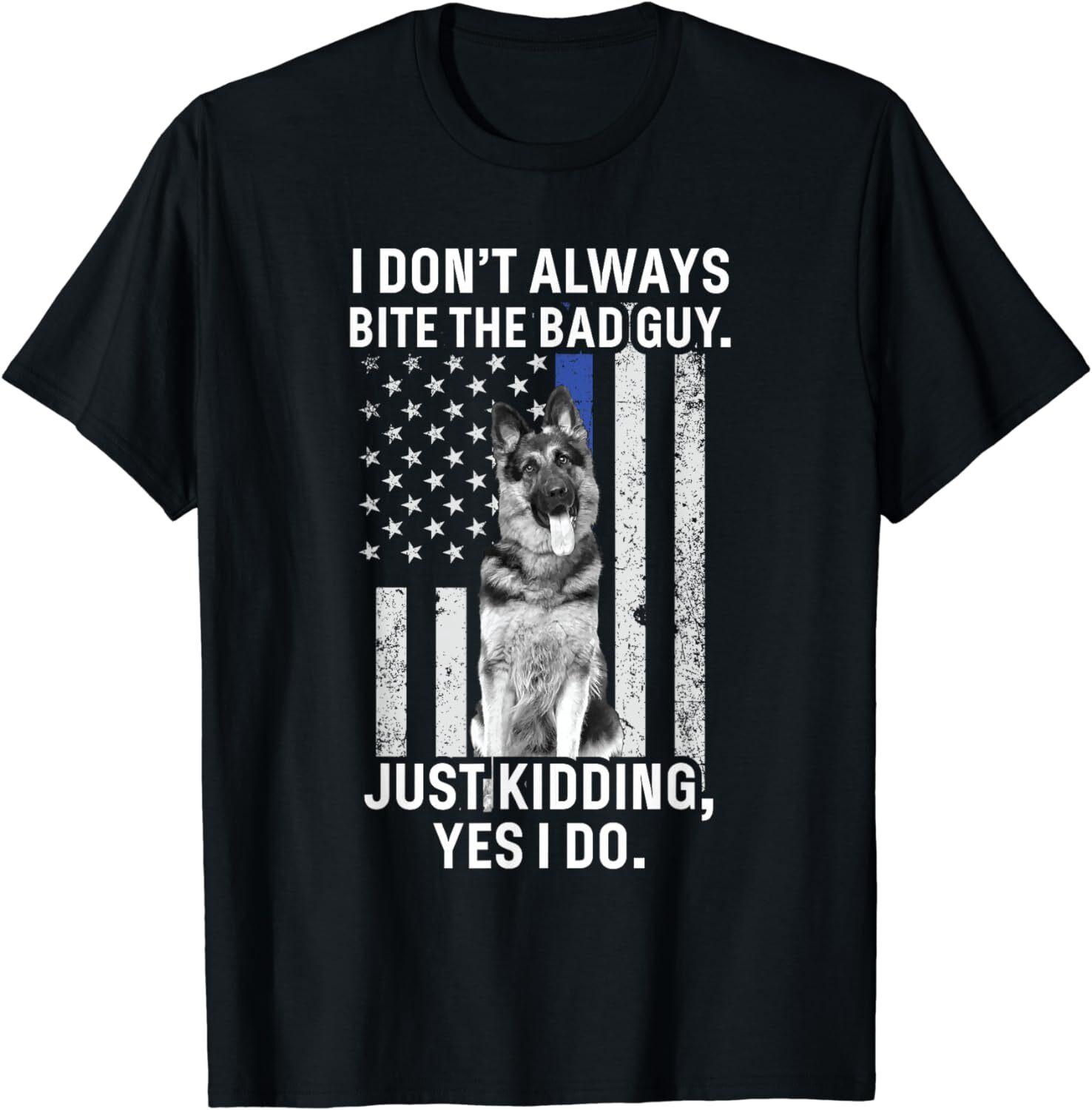 K9 Police Officer German Shepherd Funny Thin Blue Line T-Shirt S разноцветный
