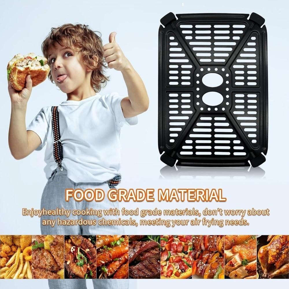 Kwadratowa Taca Grillowa do Frytkownicy Powietrznej Nieprzywierająca Taca do Frytkownicy Powietrznej Wkład do Frytkownicy Powietrznej Frytkownica Powietrzna z Podwójnym Koszem