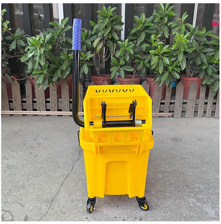 White Cloud Heavy-Duty Hands-Free Mop Bucket with Squeeze Water Extractor
