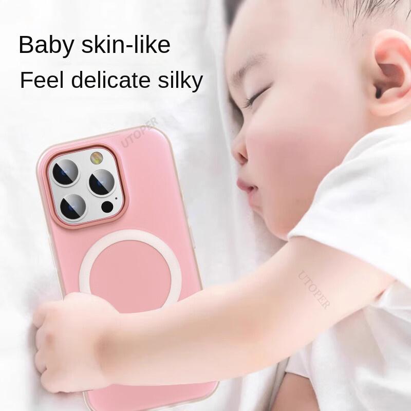 Fashion Dopamine Jelly Texture Two-in-one Case for iPhone 16 15 14 13 12 11 Pro Max Plus Fall Prevention Magsafe Magnetic Cover
