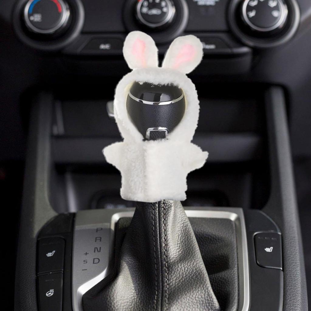 Car Shift Knob Hoodie,Adorable Rabbit Shape Car Gear Shift Cover | Cute Rabbit Plush