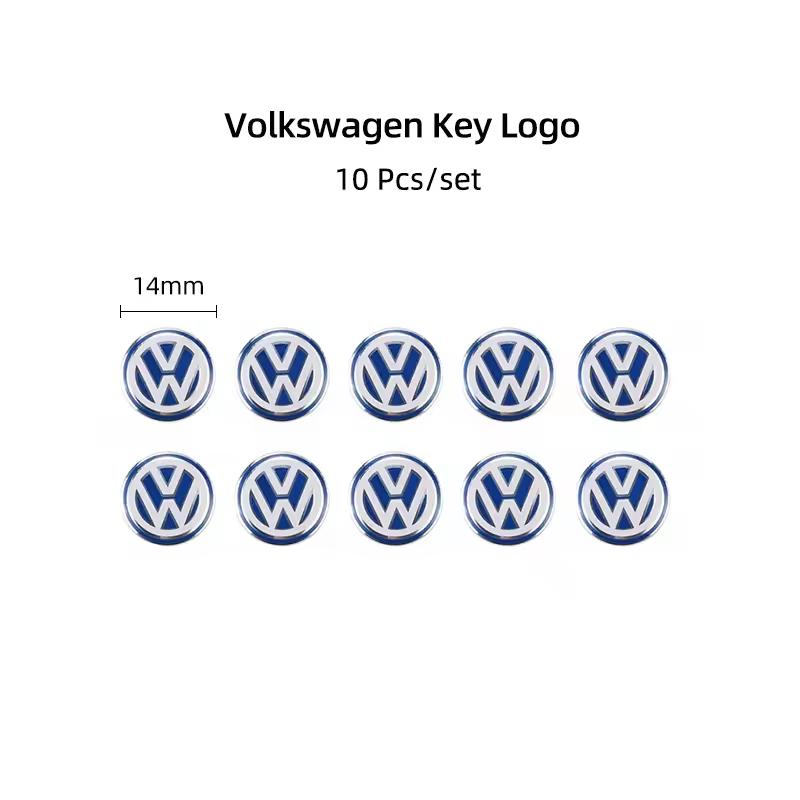5/10Pcs 14mm Car Remote Key Stickers Badge Emblem Car Accessories For VW Scirocco Polo T5 Passat b6 Golf mk5 Tiguan Jetta CC MK7 O444