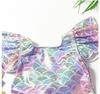Adorabile Costume da Bagno Intero Sirena per Bambine e Neonati - Design con Stampa a Caldo