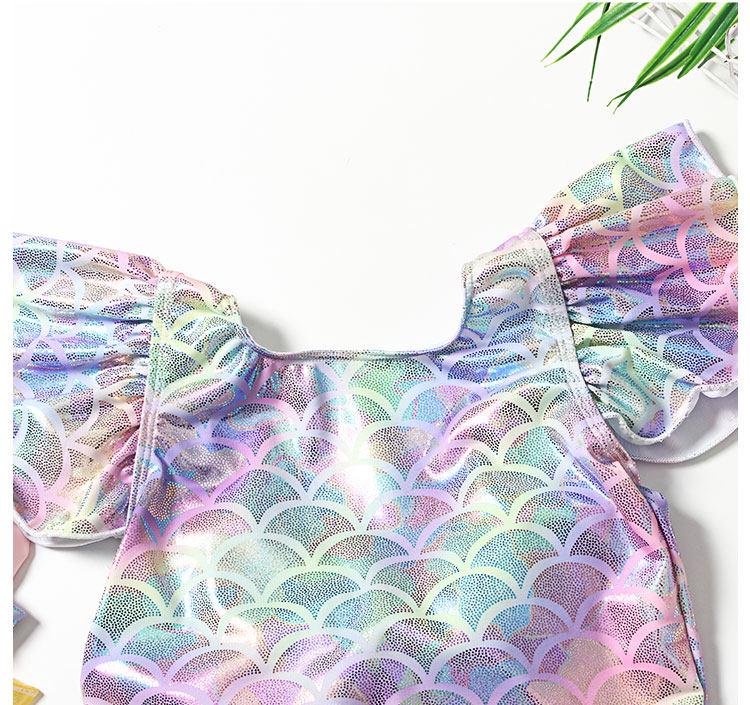 Adorabile Costume da Bagno Intero Sirena per Bambine e Neonati - Design con Stampa a Caldo
