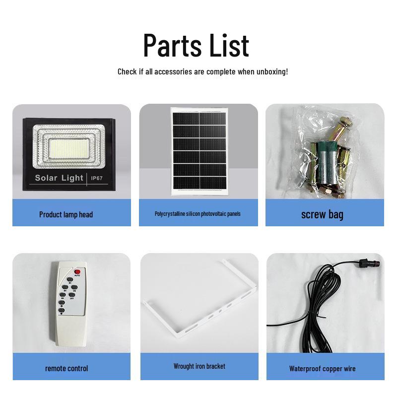 Solar-Powered LED Waterproof Floodlights for Outdoor Courtyards and Streets - High-Power, Super Bright.