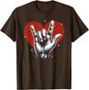 I Love You Hand Sign Rock Gesture Heart Graphic Print Short Sleeve T-Shirt Casual Daily Cotton Tee