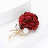 Delicate Alloy Fabric Rose Brooch Temperament Versatile Women'S Suit Coat Corsage Jewelry Pin