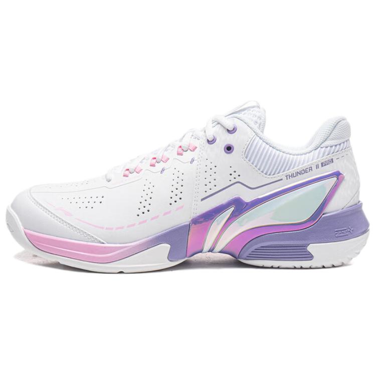 Li Ning Badminton Collection Thunder II PRO Cushioning Low top Badminton Shoes Unisex Standard White/Diamond Pink AYAW001-3 40