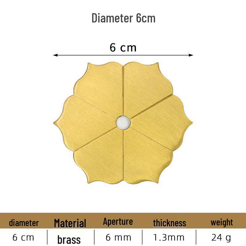 Rondelle Plate en Laiton Vintage avec Poignée Irrégulière et Plaque de Base pour Décoration de Meubles Classiques