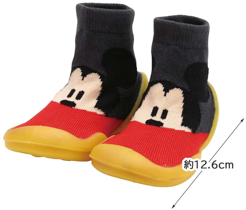Skater Sock Size Baby Disney Mickey Shoes, M, 12.6cm, Indoor/Outdoor, Shoes, Mouse, BSSHL3-A