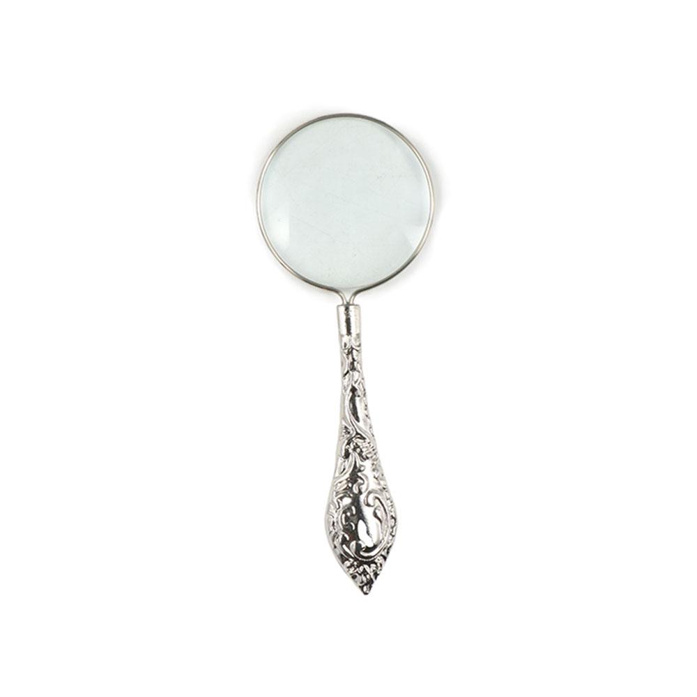 

Metal Handheld Magnifier Delicate Pattern Retro 5X Carved Magnifier Portable High-Grade Magnifying Glass срібний