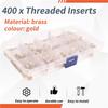 A34R 400Pcs Threaded Inserts,M2/M2.5/M3//M5/M6 Thread Knurled Nuts Assortment Parts Kit Heat Set Insert For Plastic 3D Printin