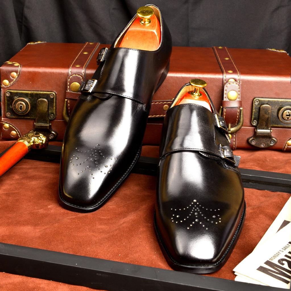 Fashion Oxford Men Dress Shoes,Real Leather Office Shoes for Men, Vintage Design, Carved, Handmade, Formal Business, Full Grain