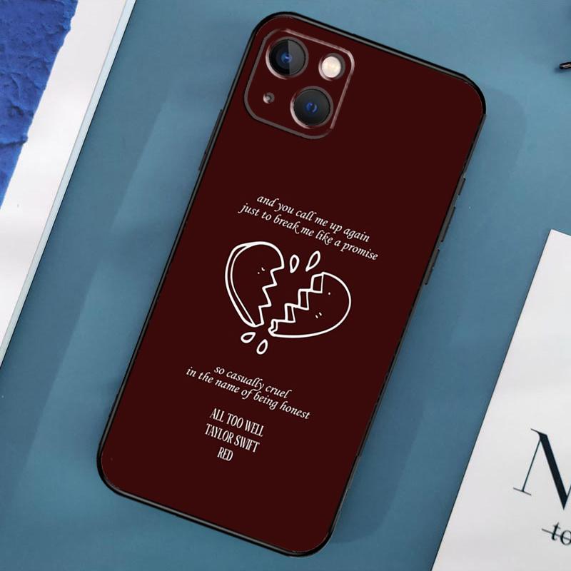 

Чехол All Too Well Lyrics Art для iPhone 15 14 13 12 11 Pro Max XS X XR SE 2020 2022 7 8 Plus 12 13 Mini Cover Shell iPhone XR
