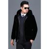 Manteau veste parka homme vison entier hiver chaud vison velours comptoir à capuche noir
