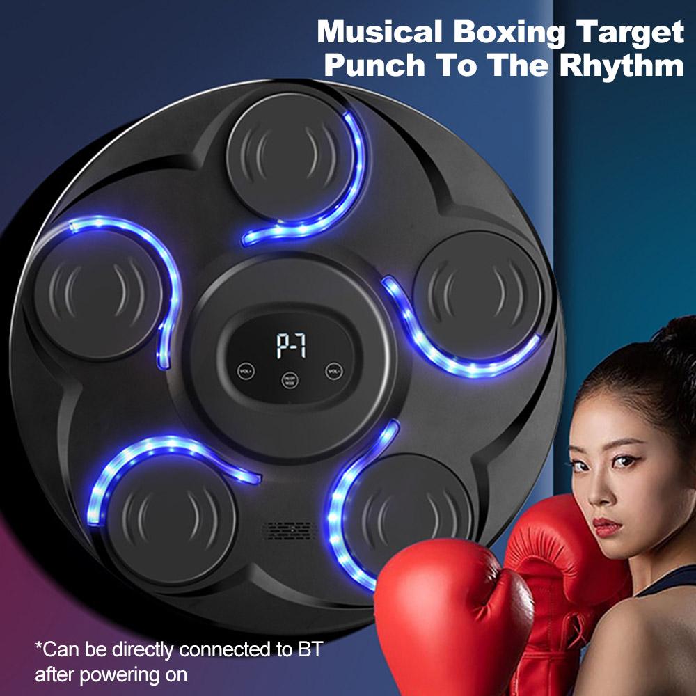 Music Boxing Machine with Gloves, Smart Musical Boxing Machine Wall Mounted Punching Trainer with 7