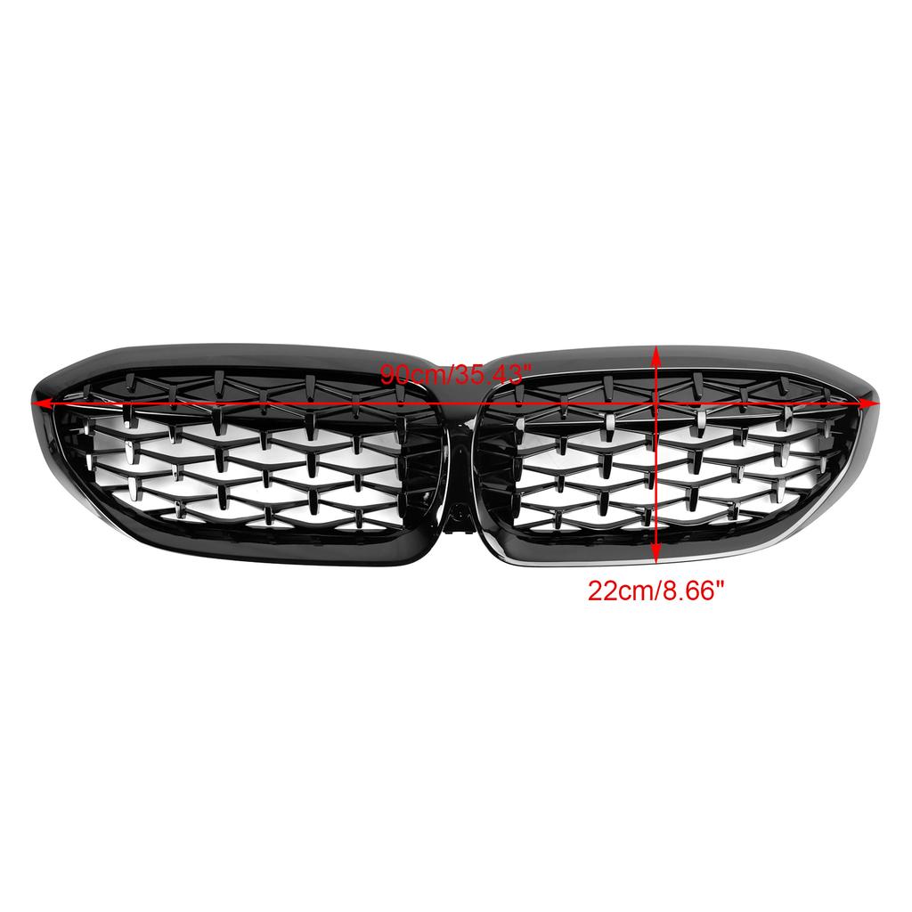 Diamond Black Kidney Grille Grill 51138072085 Fit BMW 3 Series G20 2019-2022