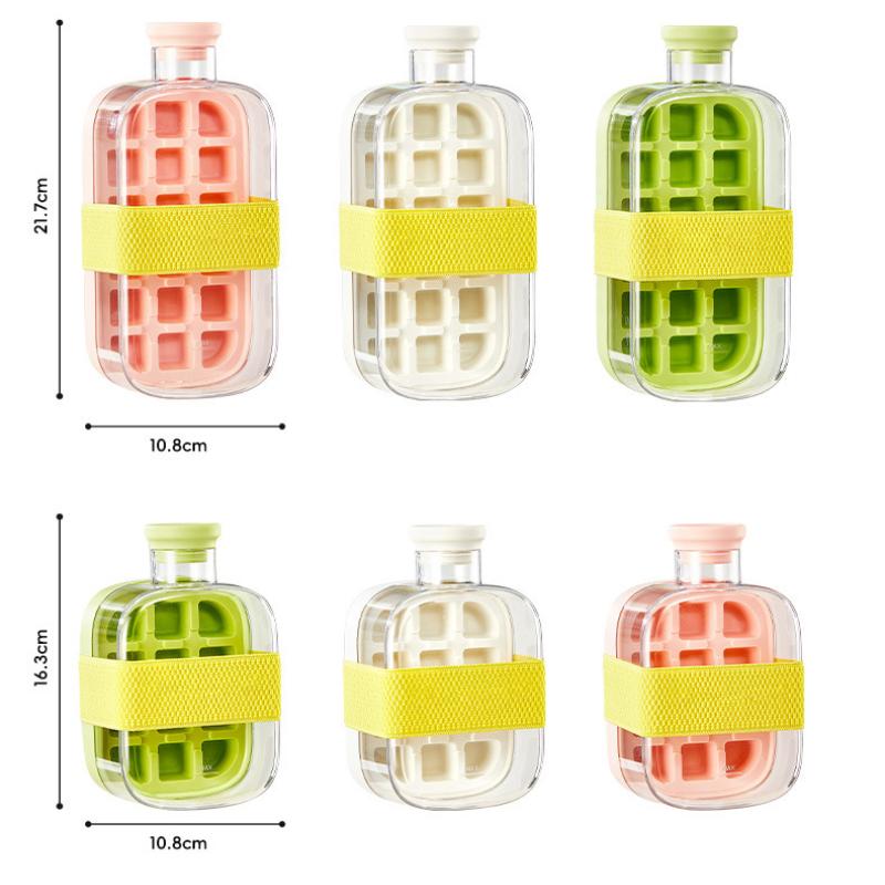 Reusable Ice Storage Box with Lid Portable Pressing Ice Cube Mold Square Fruit Ice Cube Maker Trays Home & Bar Tools Accessories