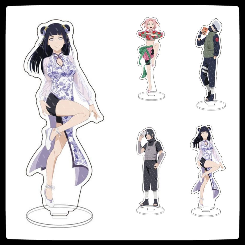 Japan Naruto Acrylic Stand Shippuden Uchiha Sasuke Sakura Desktop Decoration Doll anime figure character Xmas present 15cm