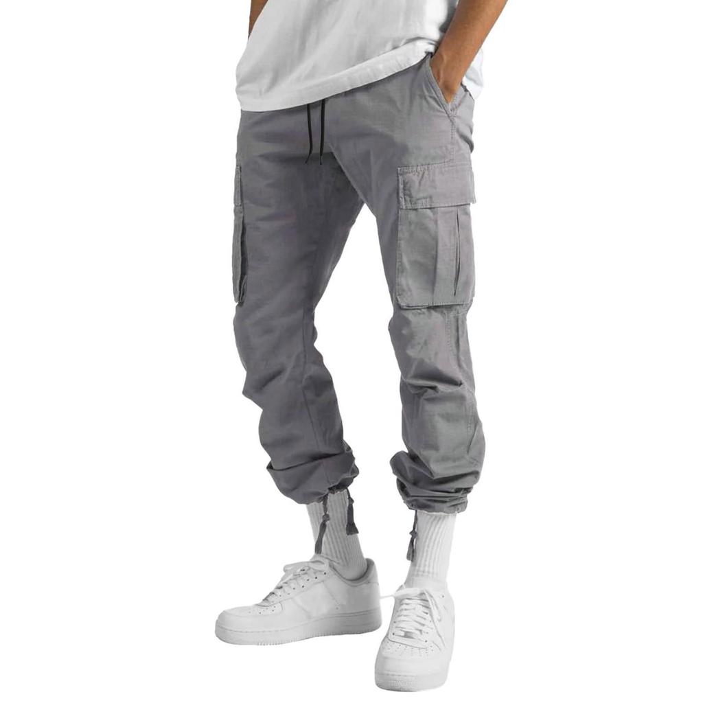 2022 Spring/Autumn Men's Cargo Pants with Drawstring - Casual Long Fit