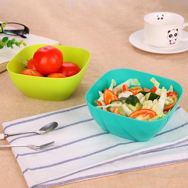 Versatile Food Grade Plastic Square Fruit Plate Colorful Serving Bowl Candy Dish